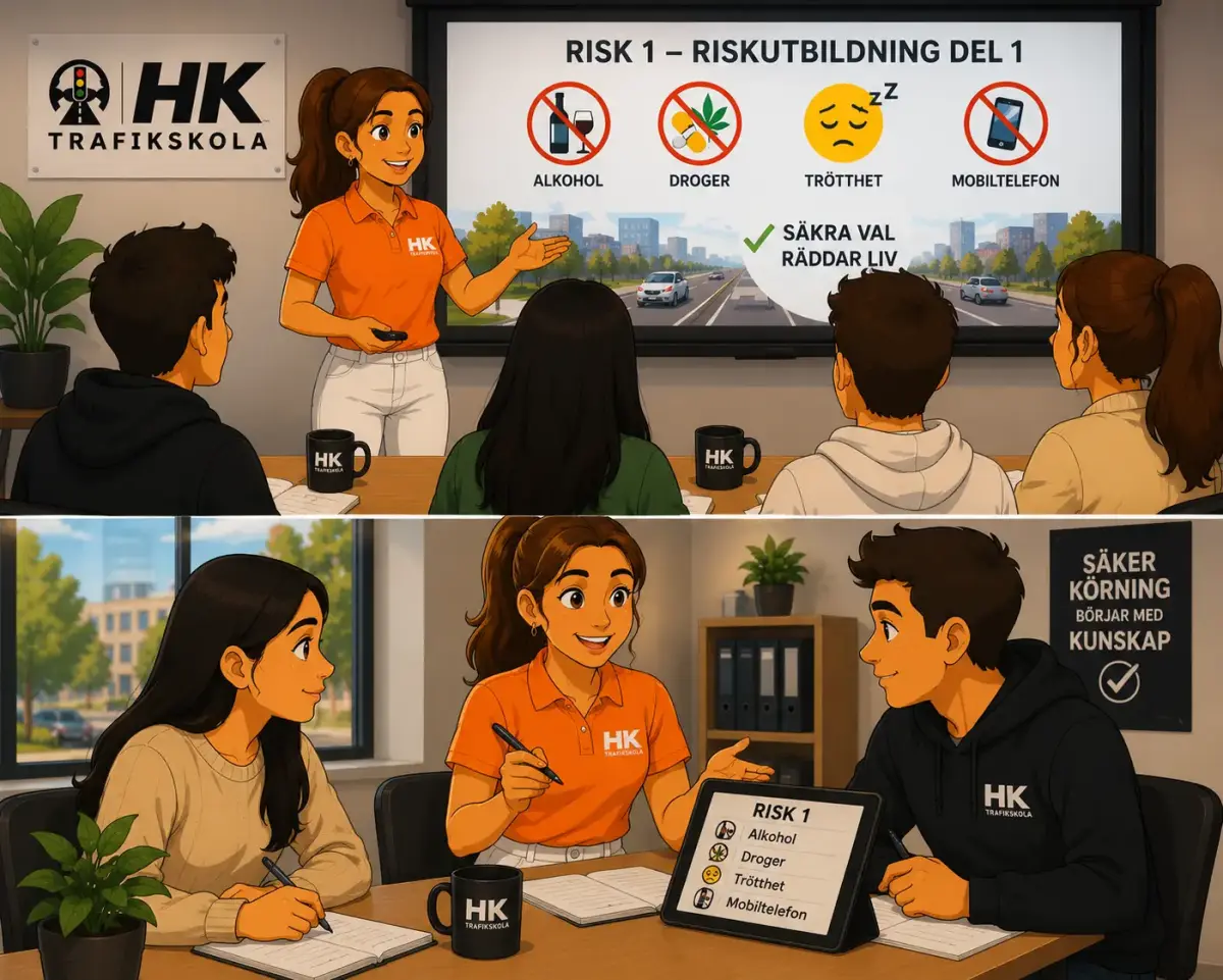 Risk 1 och riskutbildning del 1 hos HK Trafikskola